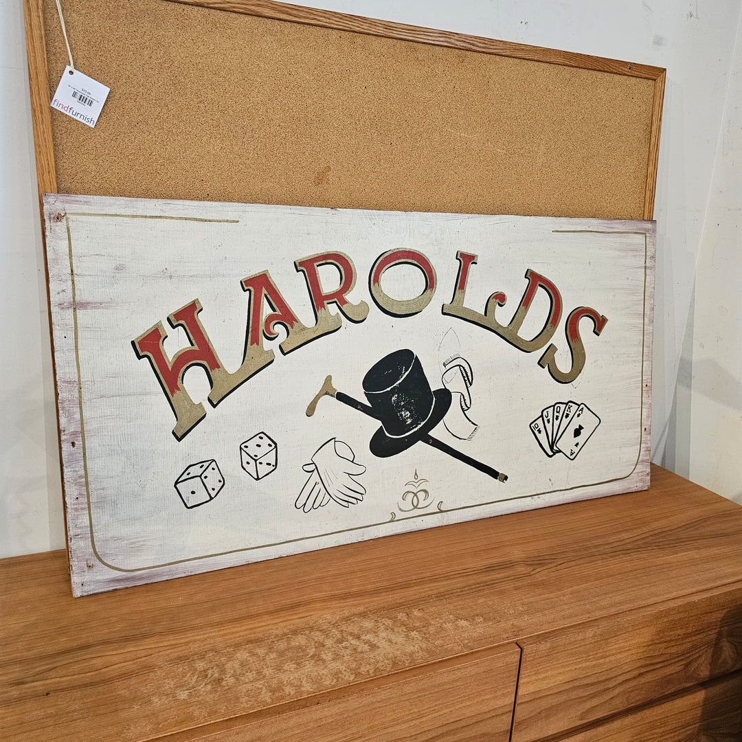 Vintage 'Harolds' Painted Sign