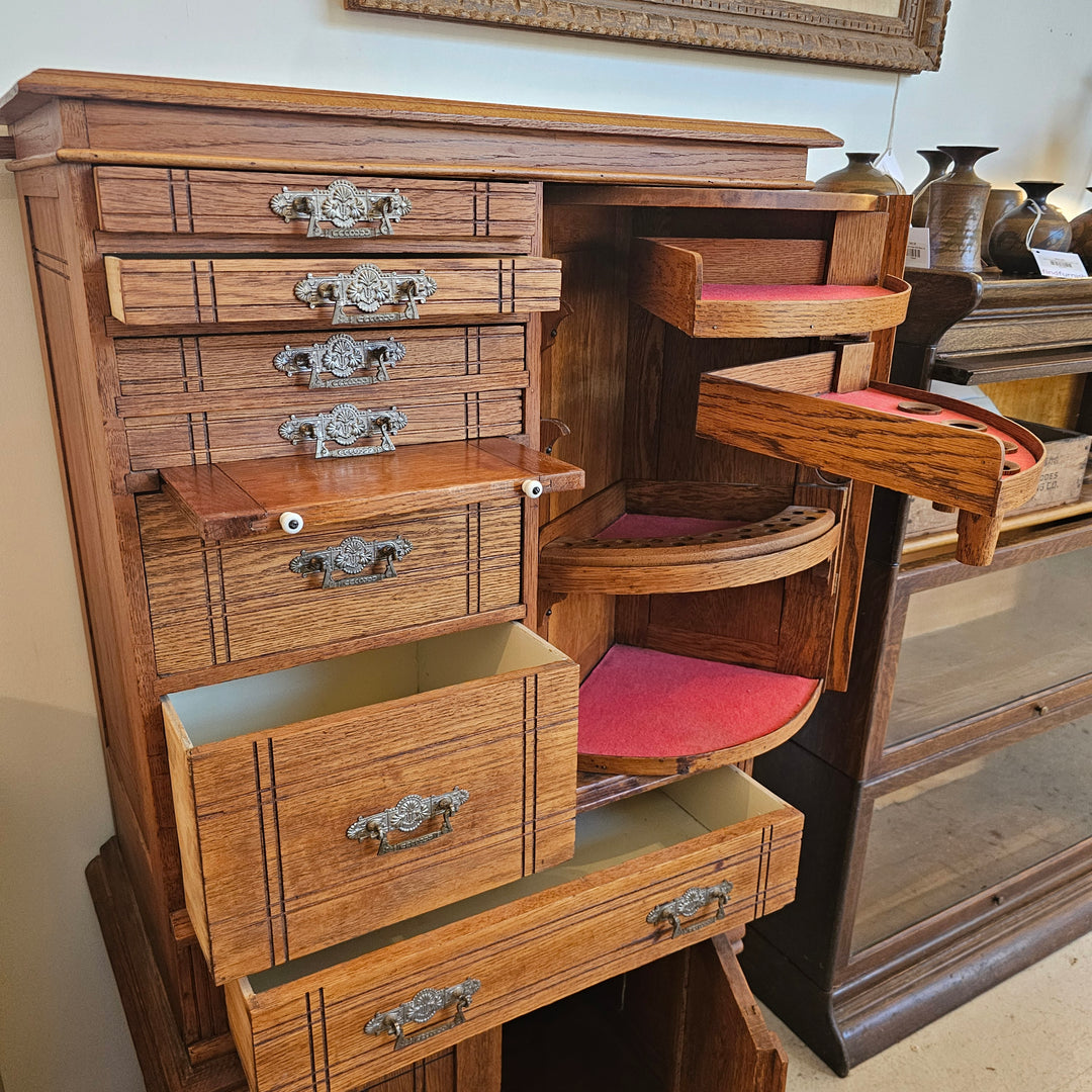 Antique Oak Dental Cabinet