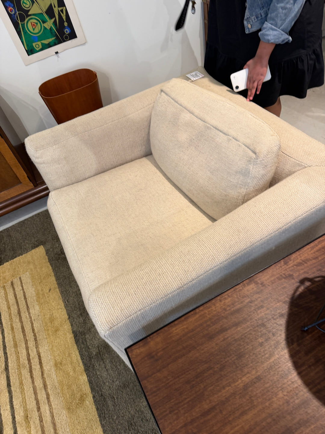 JP Off white lounger chair