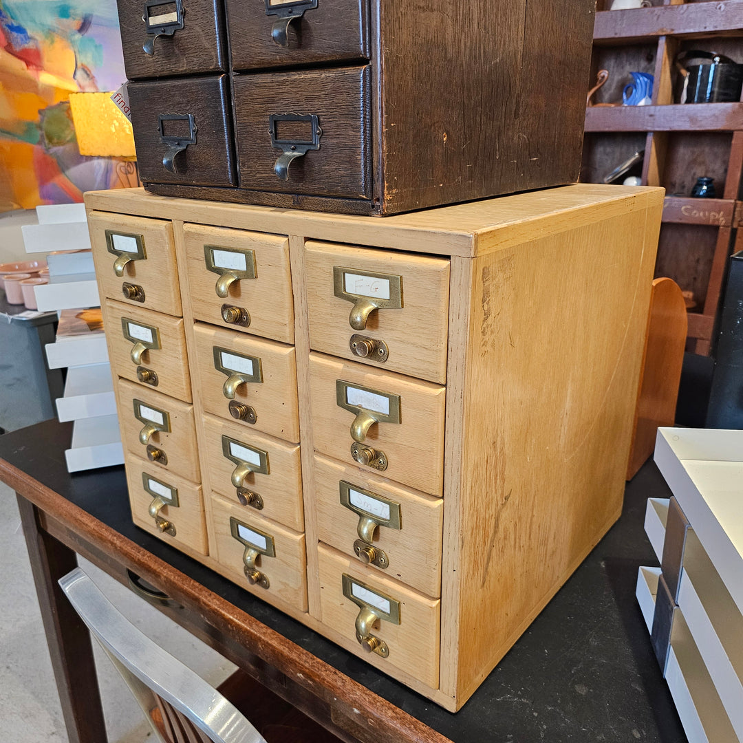 12 Drawer Table Top Card Catalogue